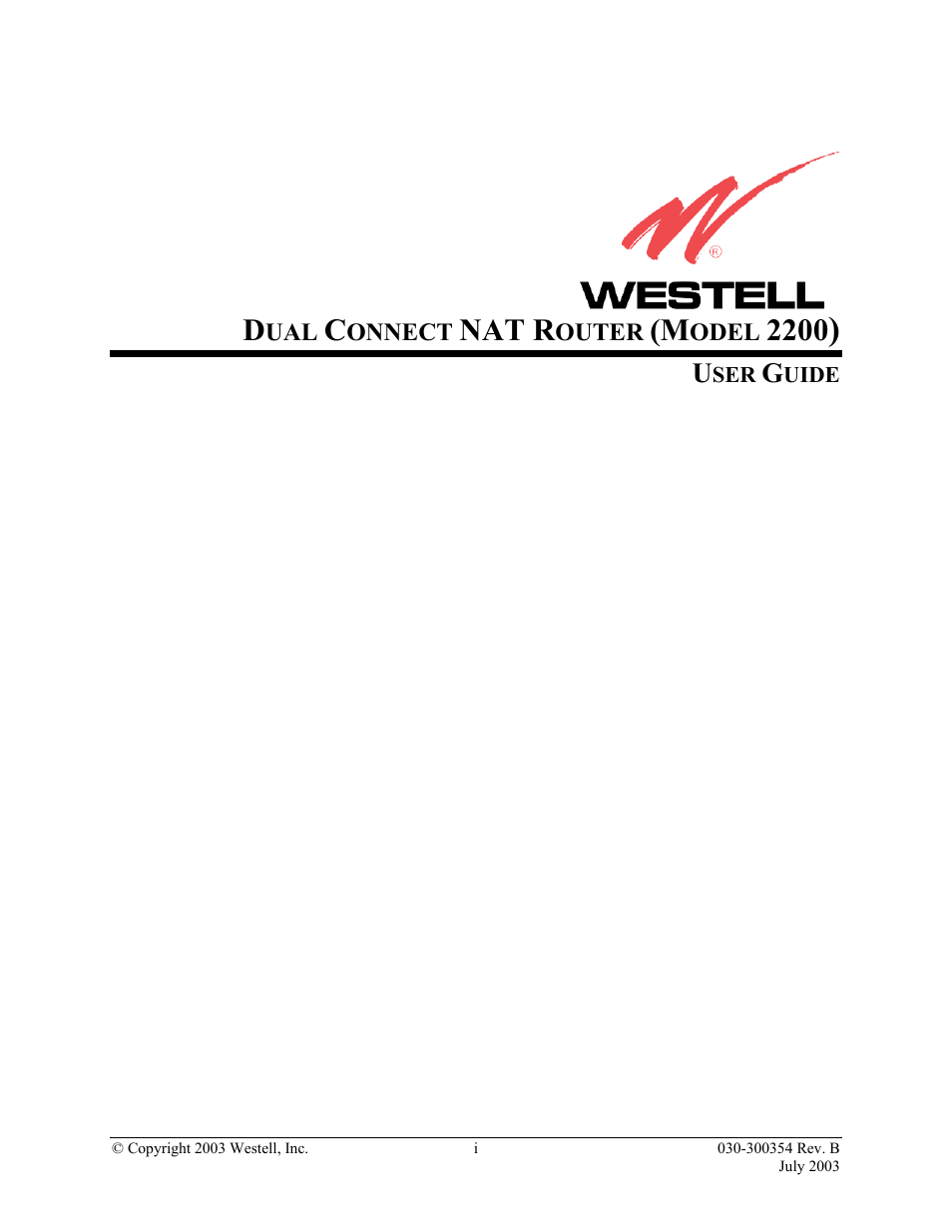 Westell Technologies 2200 User Manual | 133 pages