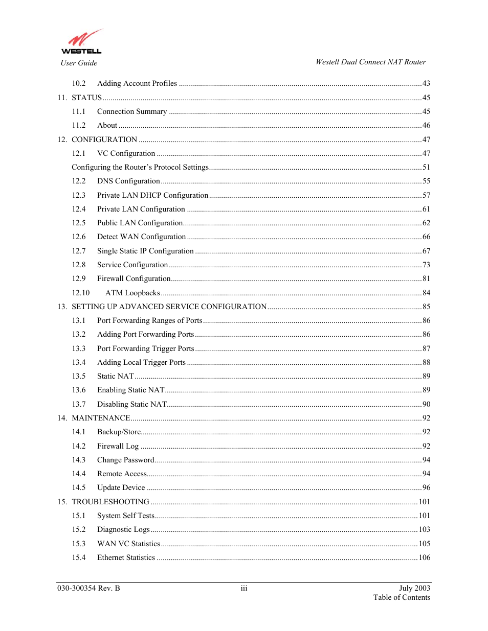 Westell Technologies 2200 User Manual | Page 3 / 133