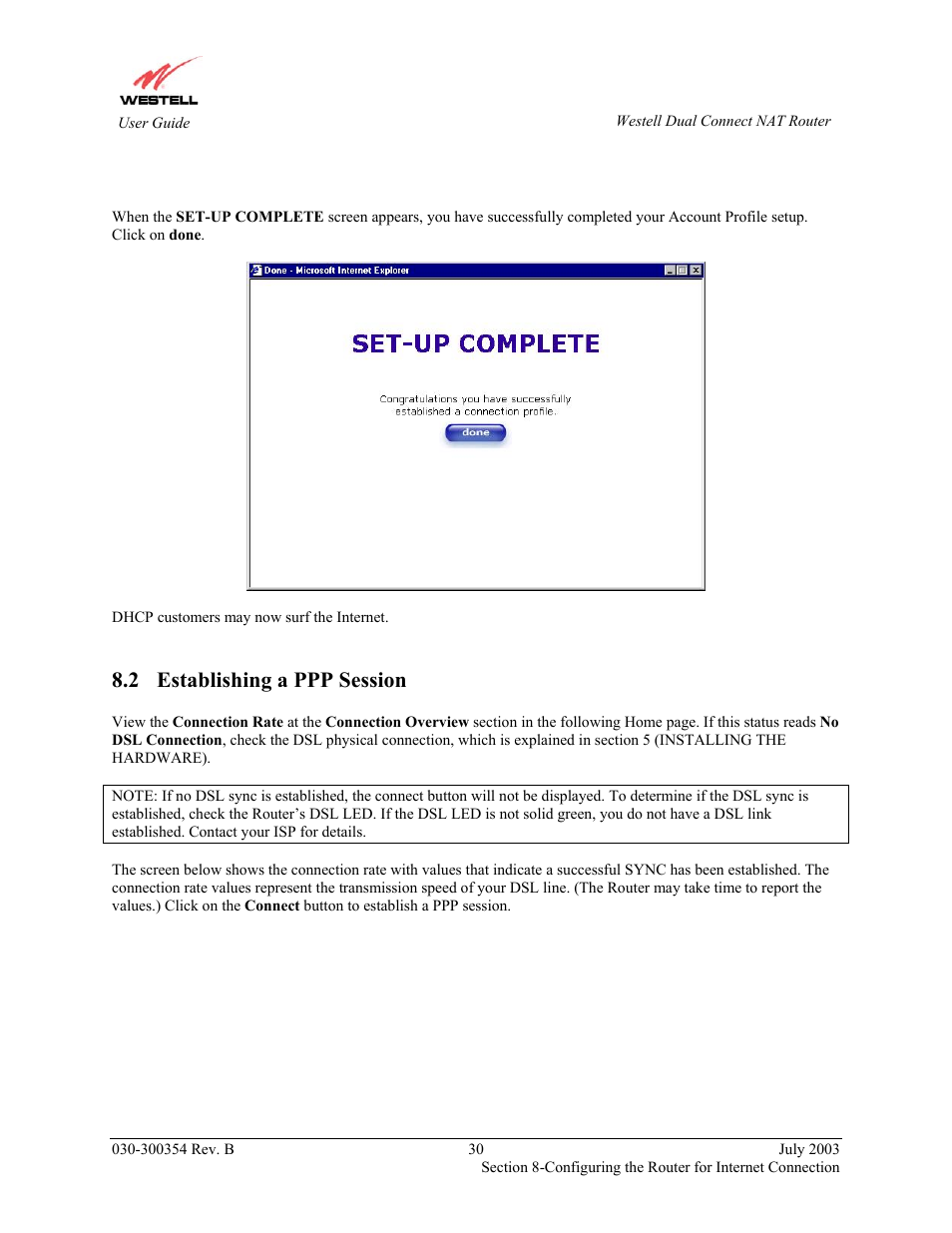 Establishing a ppp session, 2 establishing a ppp session | Westell Technologies 2200 User Manual | Page 34 / 133