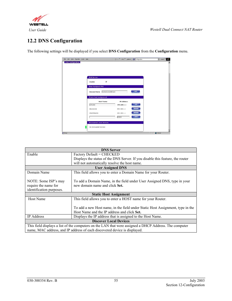 Dns configuration, 2 dns configuration | Westell Technologies 2200 User Manual | Page 59 / 133