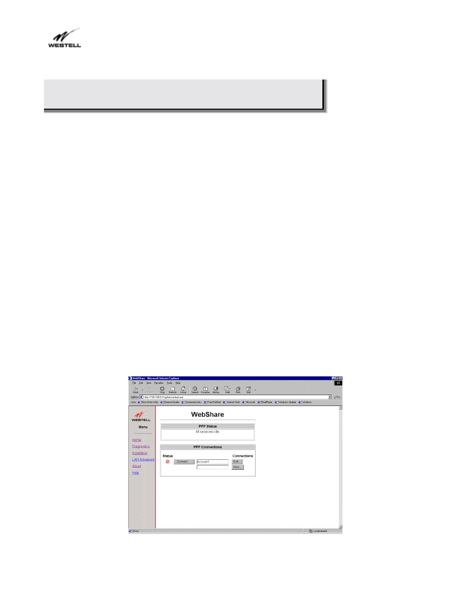 Setting up your account, 1 account parameters, Etting | Ccount | Westell Technologies Webshare 36R566 User Manual | Page 20 / 44