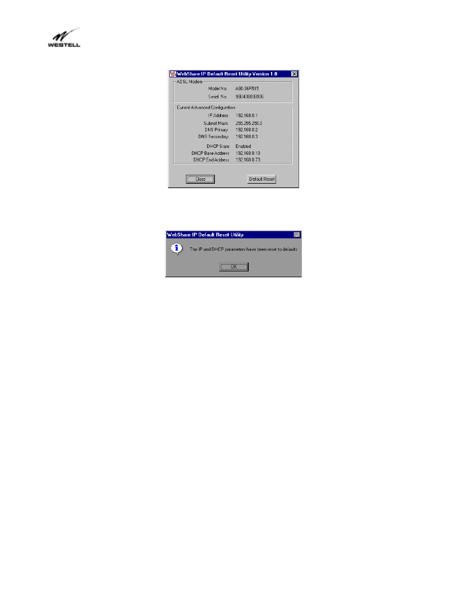 3 ip address, 4 subnet mask, 5 domain naming system (dns) primary | Westell Technologies Webshare 36R566 User Manual | Page 37 / 44