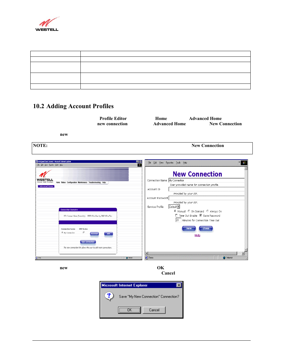 Adding account profiles, 2 adding account profiles | Westell Technologies Westell LiteLine 6110 User Manual | Page 41 / 146