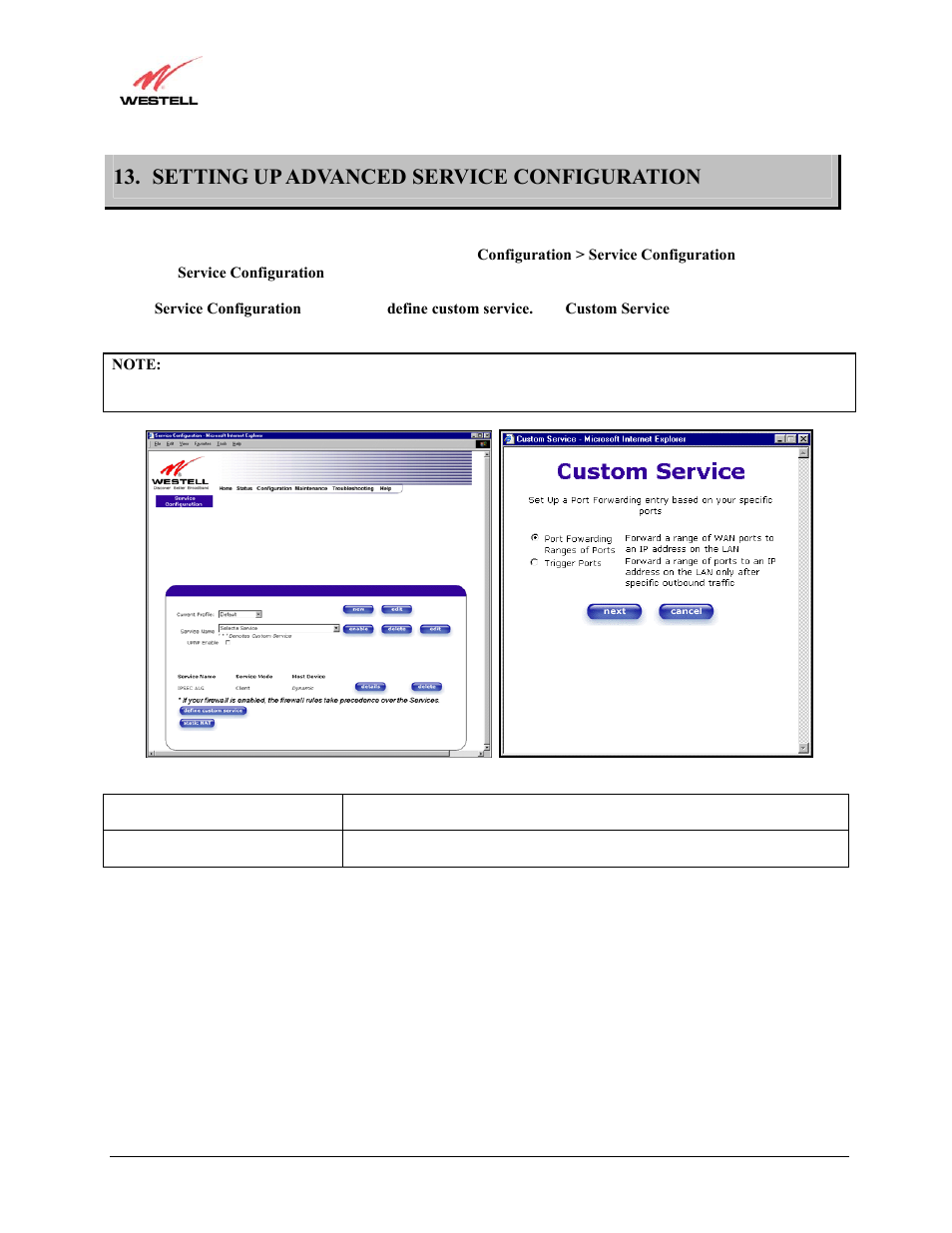 Setting up advanced service configuration | Westell Technologies Westell LiteLine 6110 User Manual | Page 89 / 146