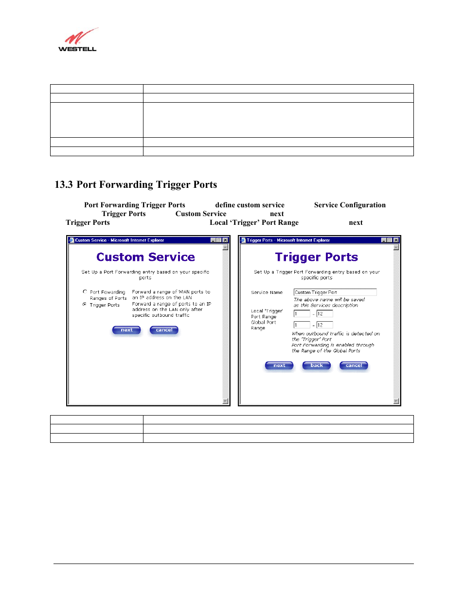 Port forwarding trigger ports, 3 port forwarding trigger ports | Westell Technologies Westell LiteLine 6110 User Manual | Page 91 / 146