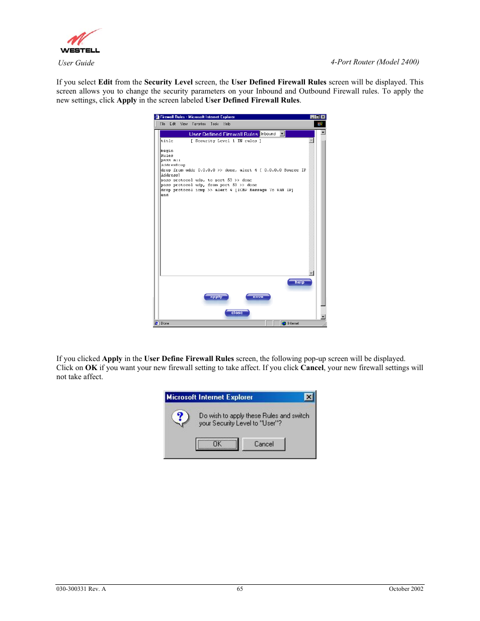 Westell Technologies Router 2400 User Manual | Page 67 / 114