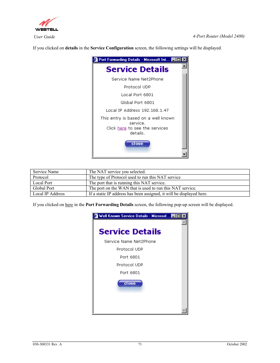 Westell Technologies Router 2400 User Manual | Page 73 / 114