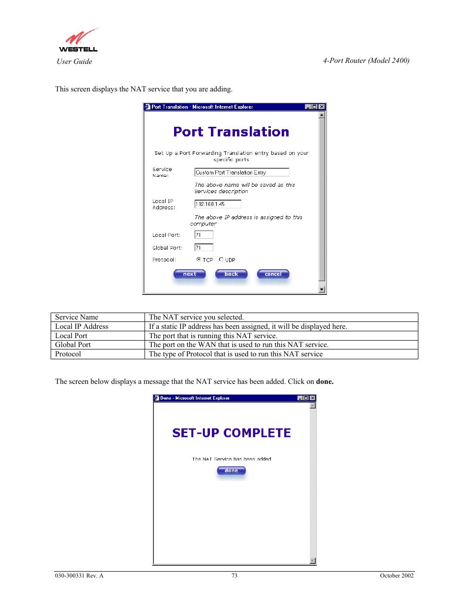 Westell Technologies Router 2400 User Manual | Page 75 / 114