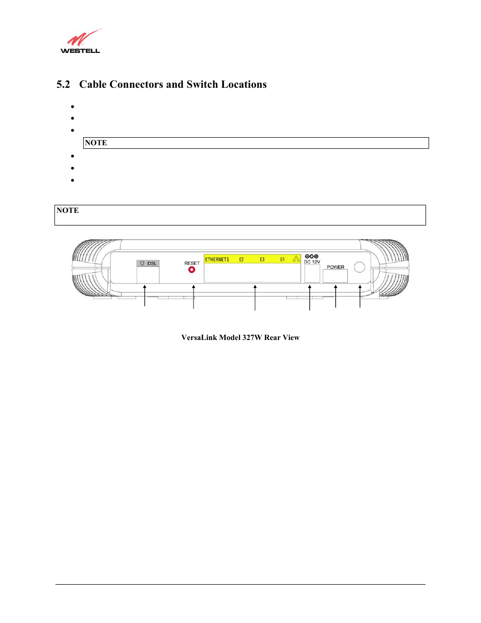 2 cable connectors and switch locations | Westell Technologies Versalink 327W User Manual | Page 10 / 157