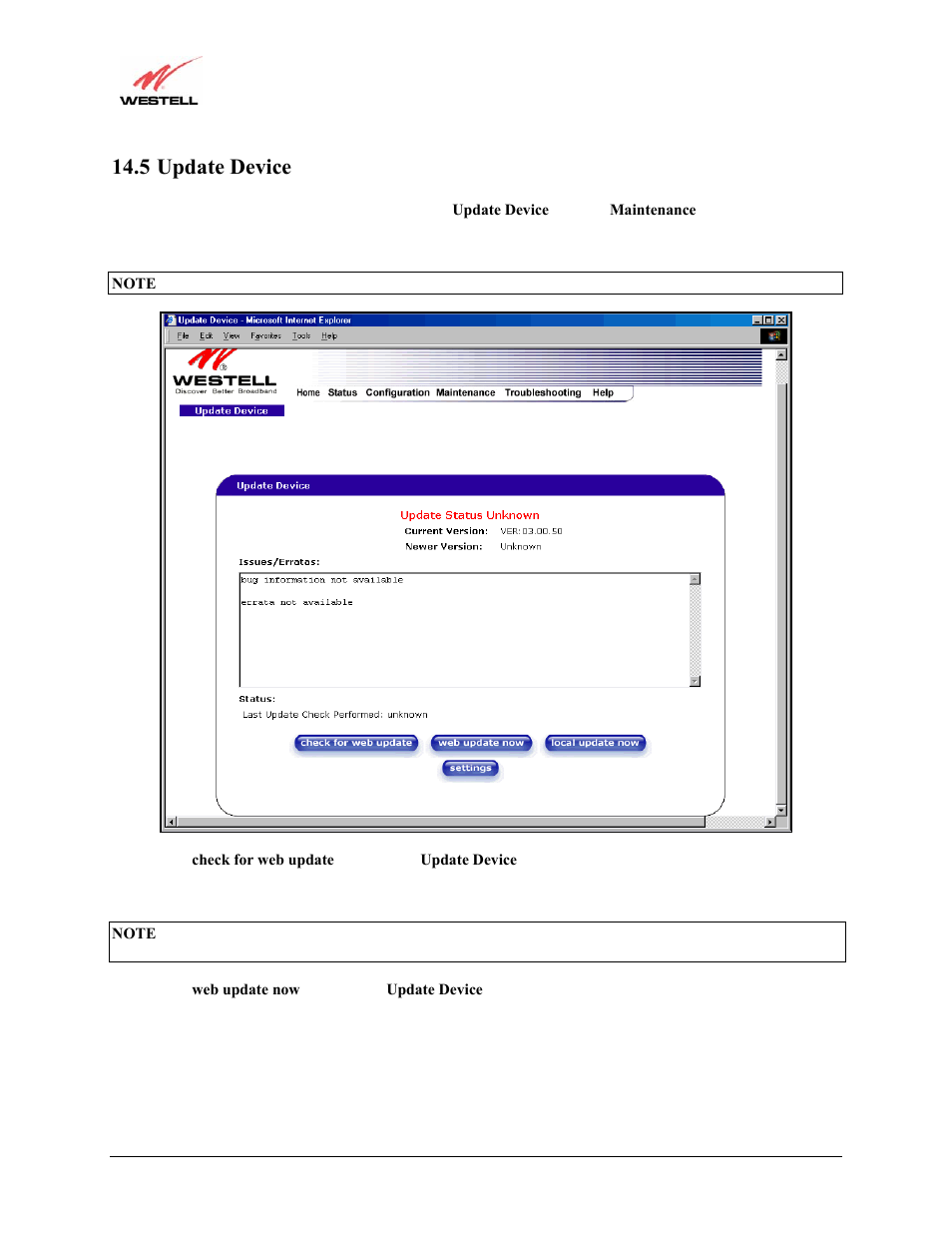 5 update device | Westell Technologies Versalink 327W User Manual | Page 128 / 157