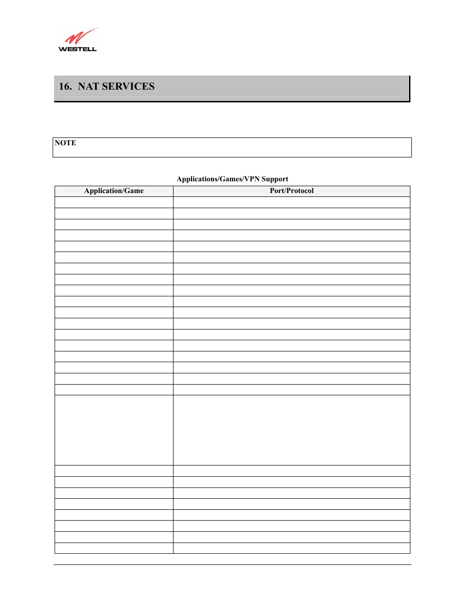 Nat services | Westell Technologies Versalink 327W User Manual | Page 150 / 157