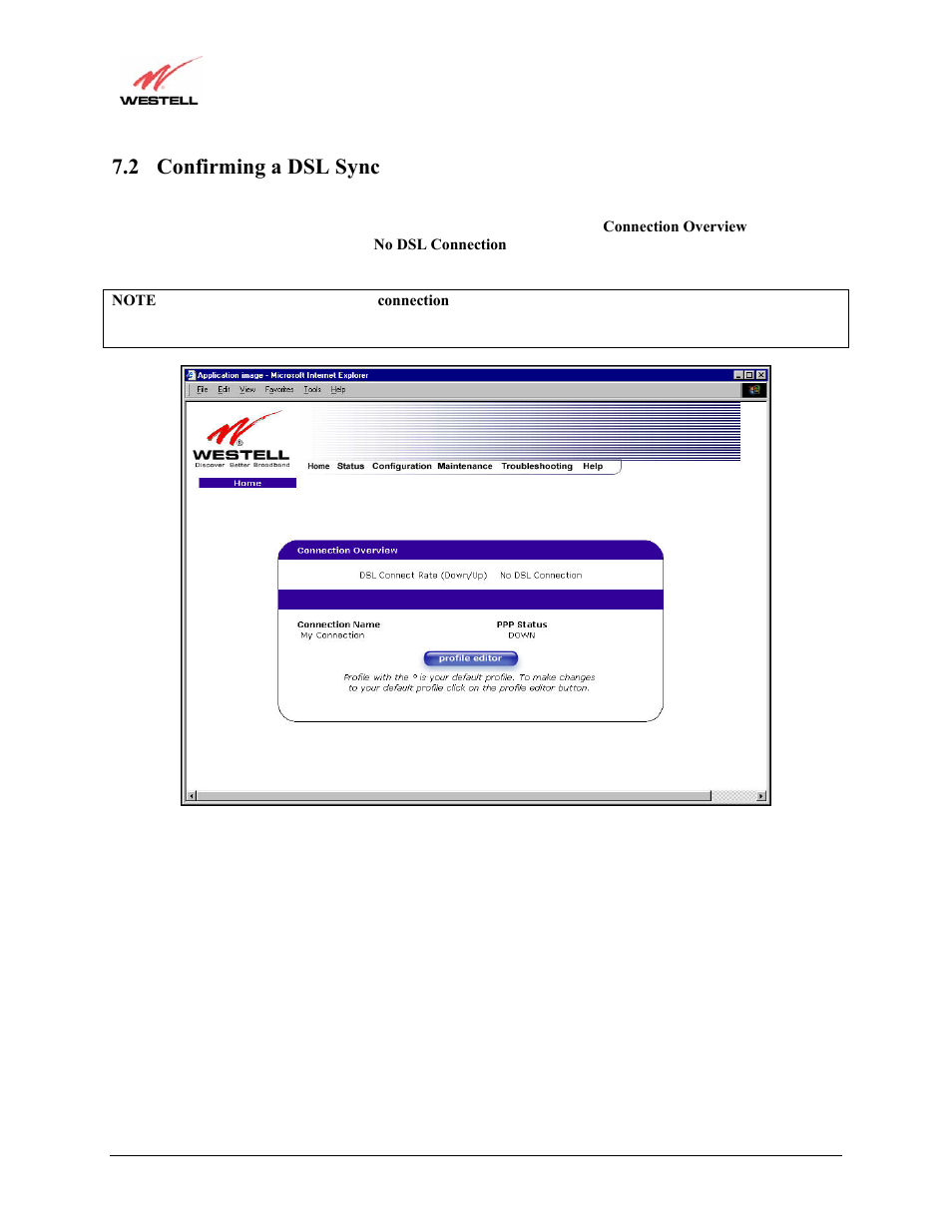 2 confirming a dsl sync | Westell Technologies Versalink 327W User Manual | Page 22 / 157