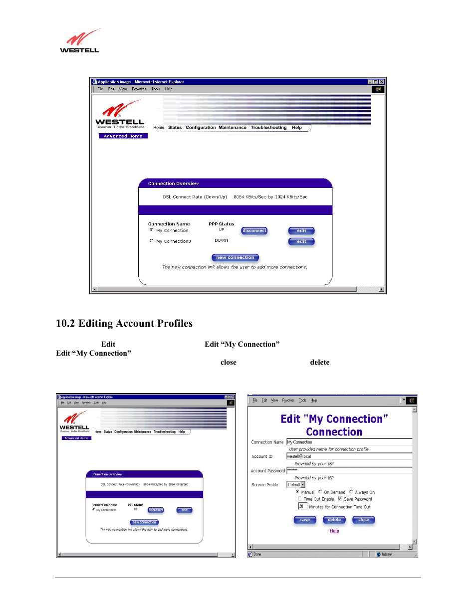 2 editing account profiles | Westell Technologies Versalink 327W User Manual | Page 35 / 157