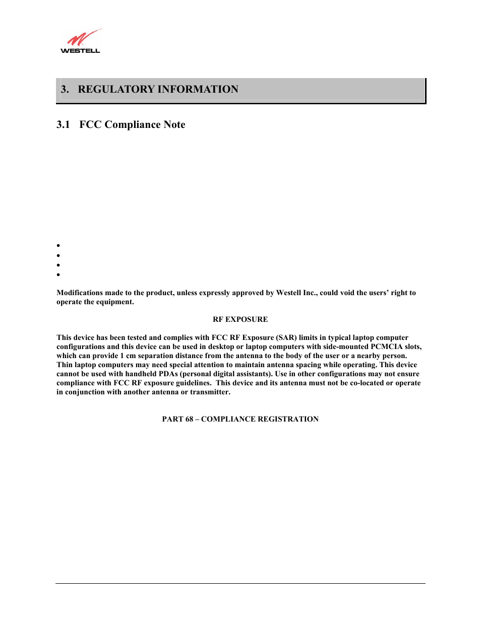 Regulatory information | Westell Technologies Versalink 327W User Manual | Page 5 / 157