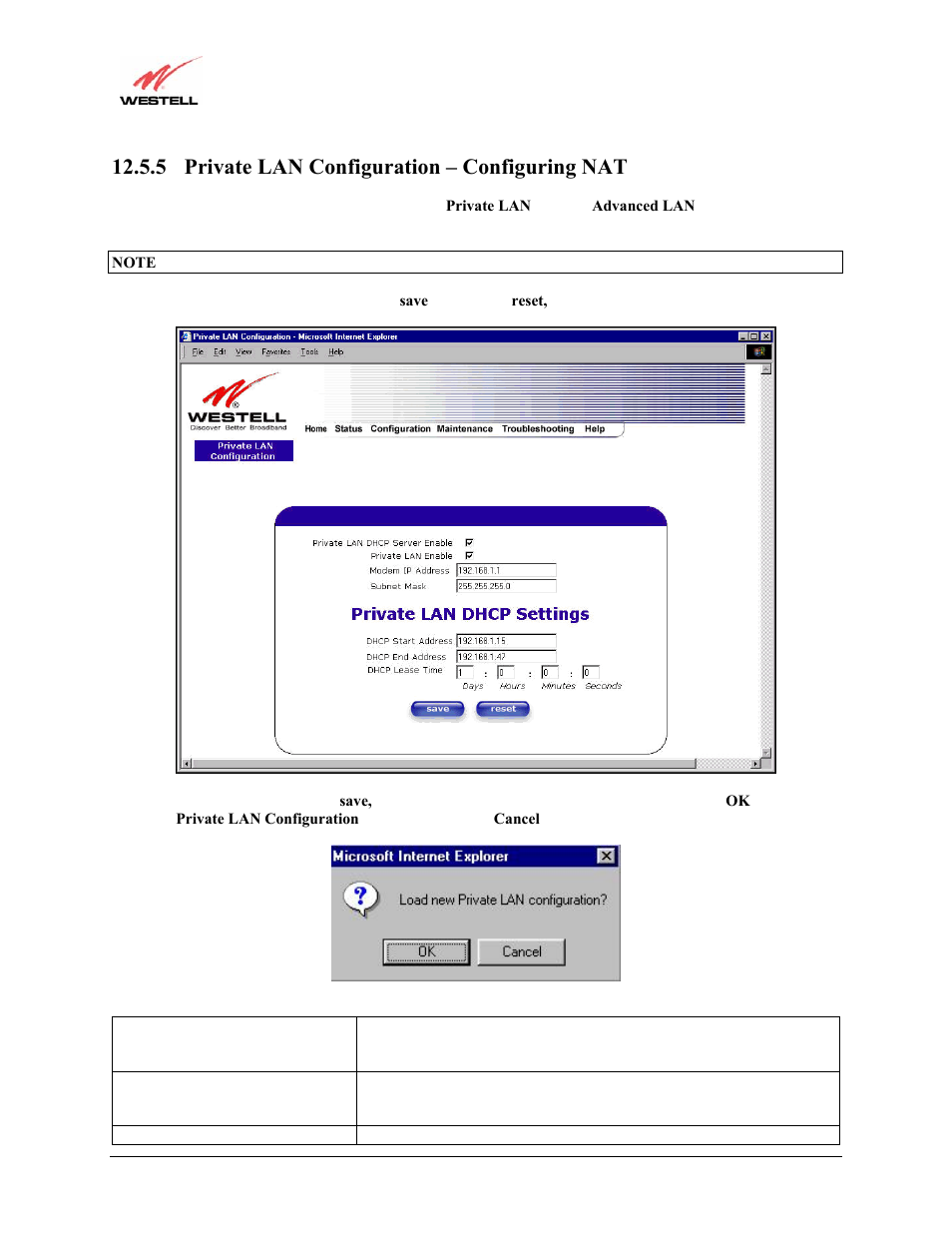5 private lan configuration – configuring nat | Westell Technologies Versalink 327W User Manual | Page 77 / 157