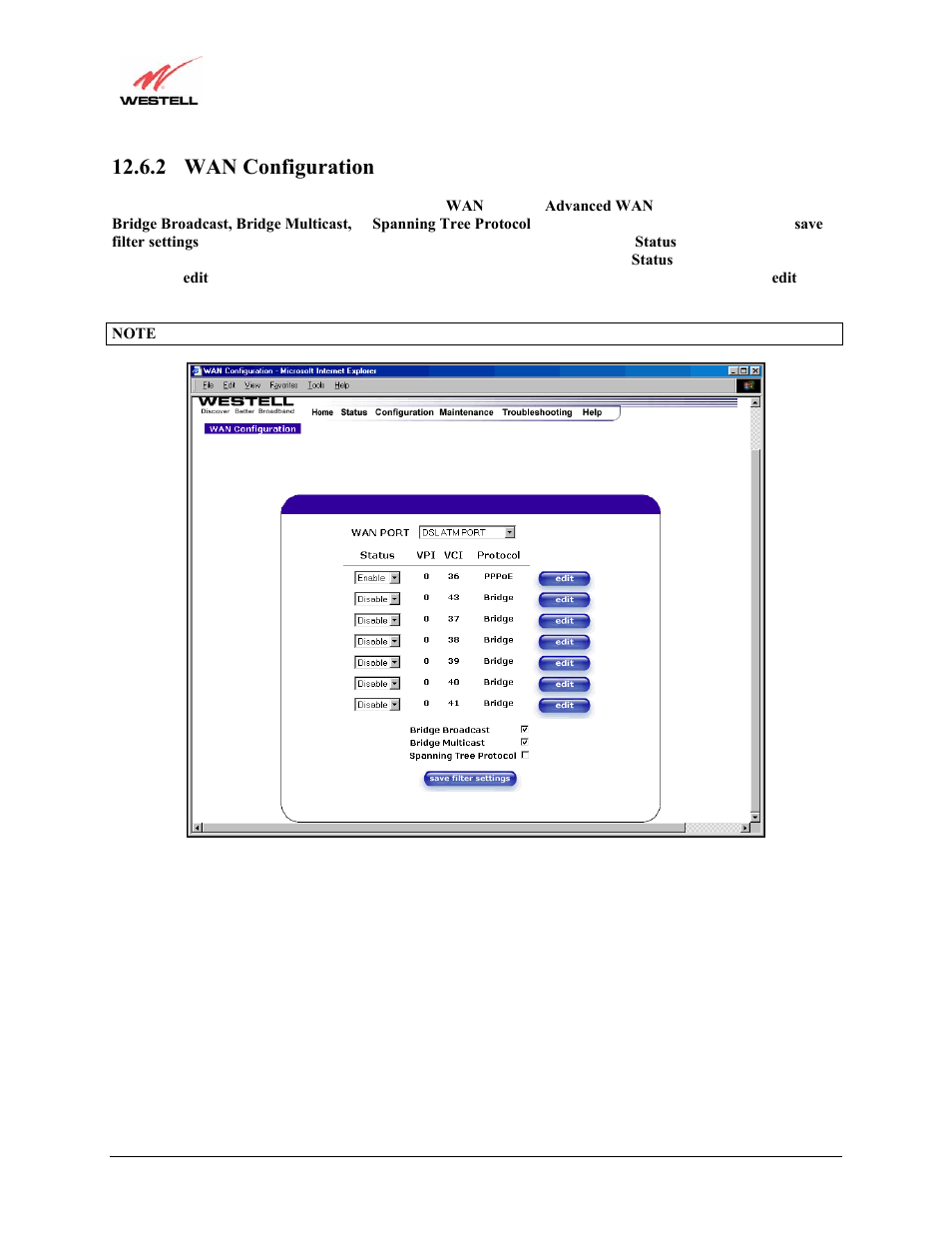 2 wan configuration | Westell Technologies Versalink 327W User Manual | Page 86 / 157