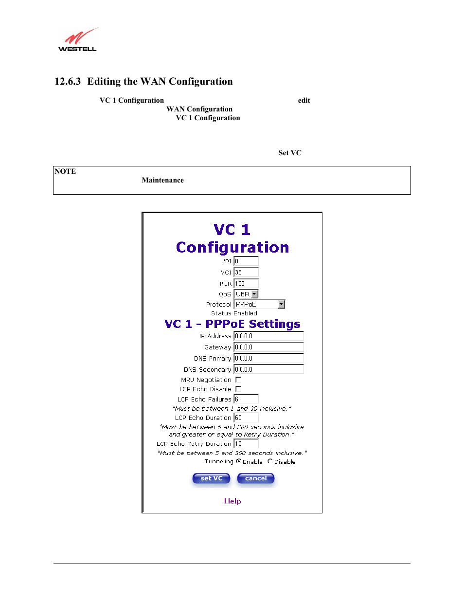 3 editing the wan configuration | Westell Technologies Versalink 327W User Manual | Page 92 / 157