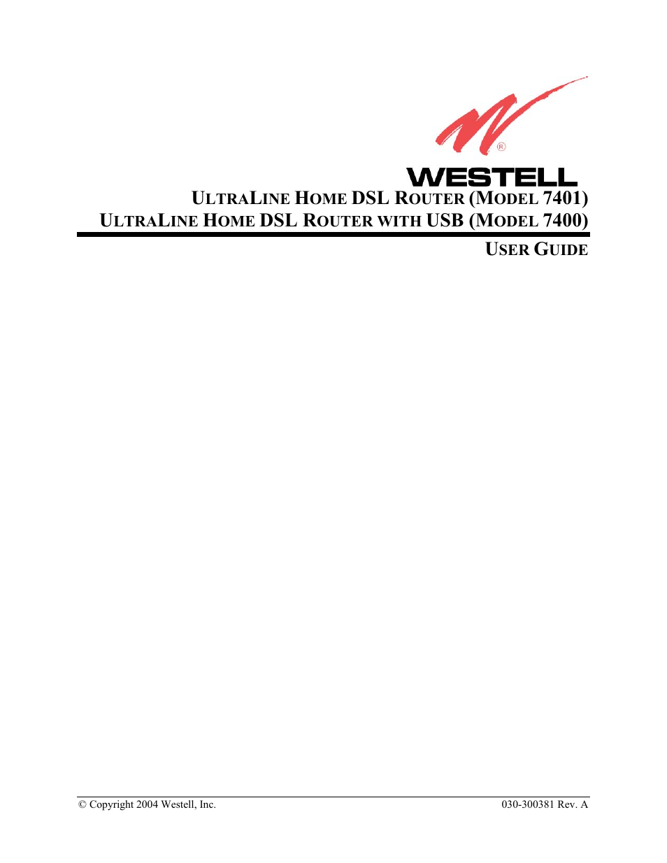 Westell Technologies Westell UltraLine 7400 User Manual | 153 pages