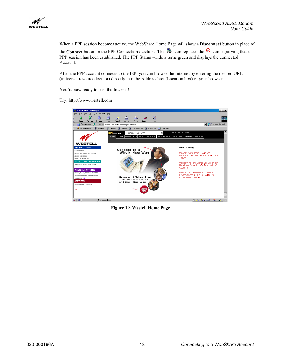 Westell Technologies WireSpeed ADSL Modem 030-300166A iii User Manual | Page 21 / 61