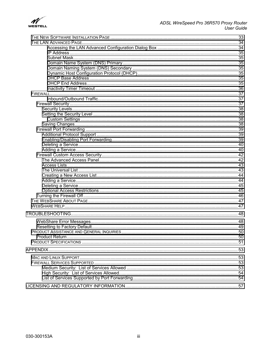 Westell Technologies 36R570 User Manual | Page 3 / 59