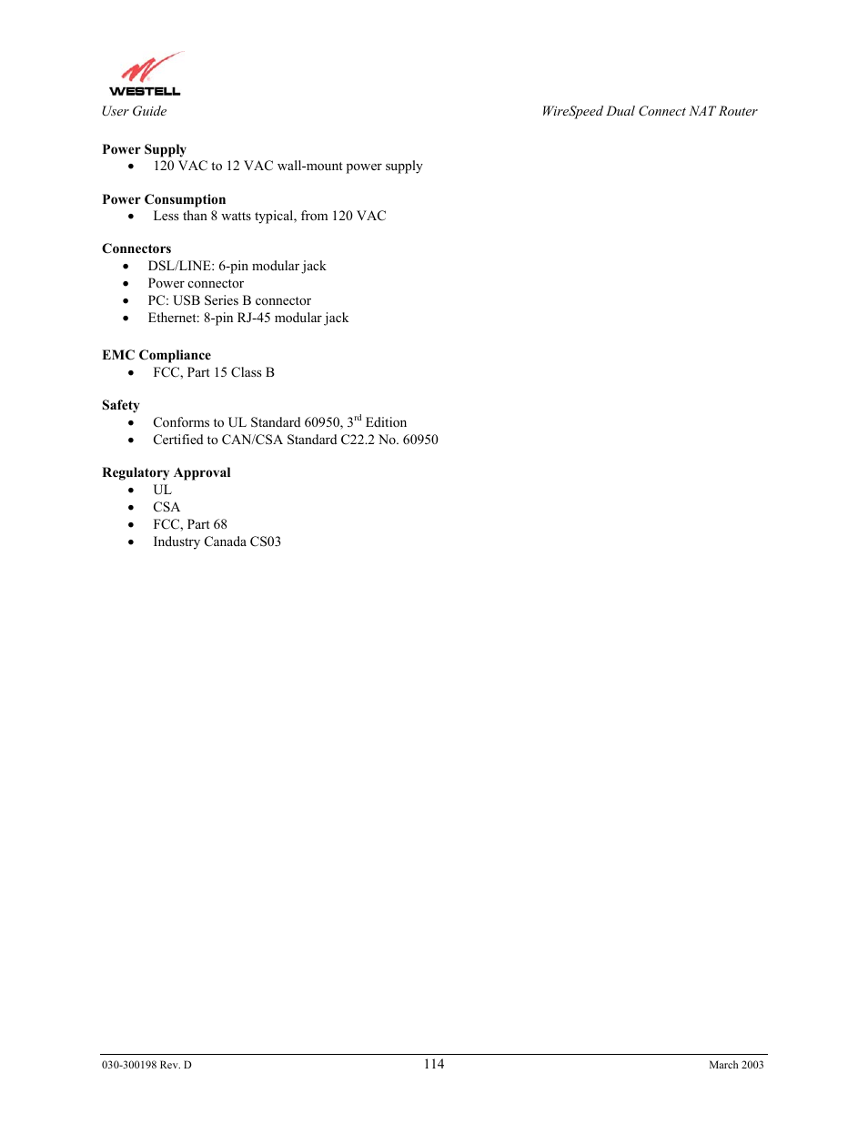 Westell Technologies Wirespeed 2100 User Manual | Page 116 / 118