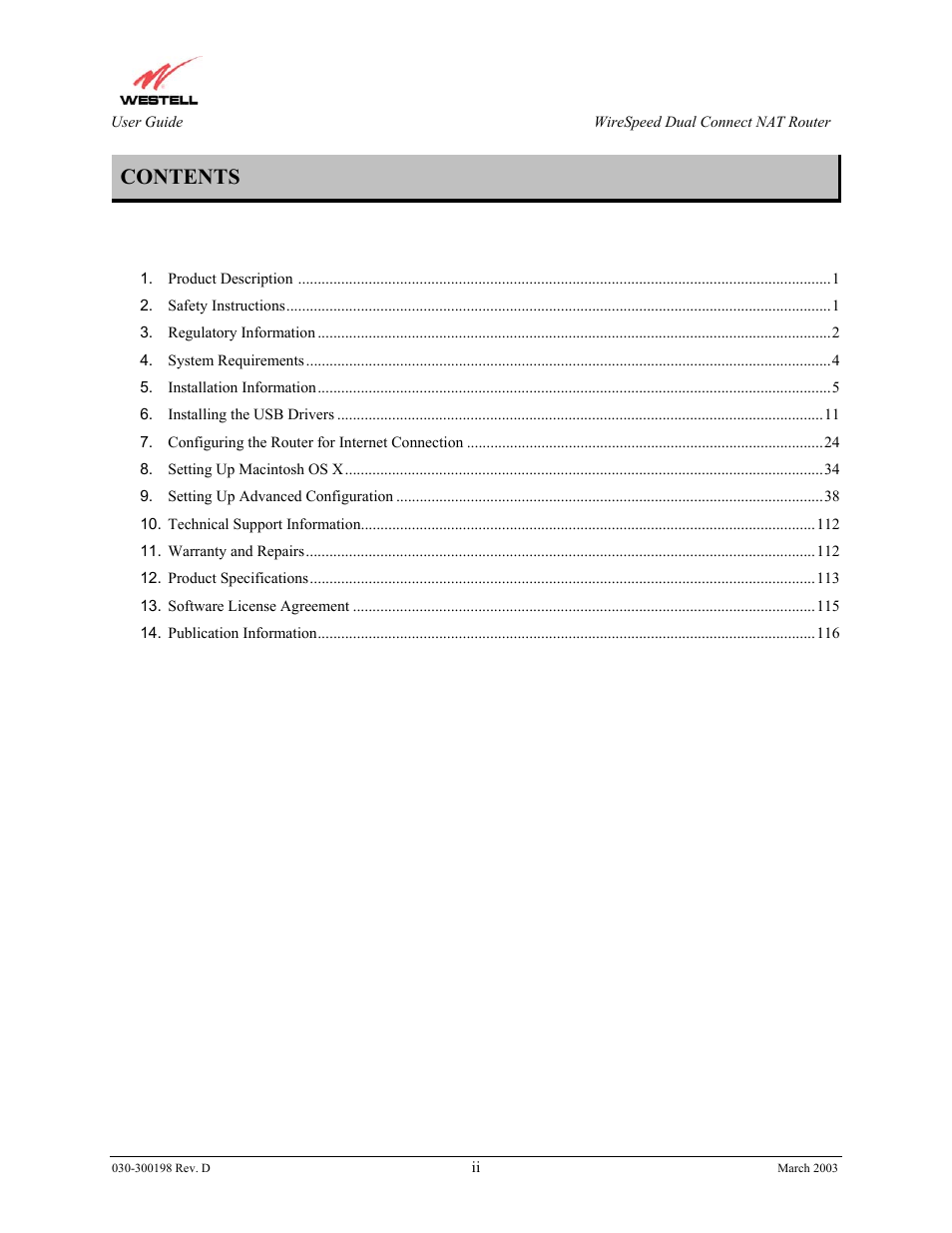Westell Technologies Wirespeed 2100 User Manual | Page 2 / 118
