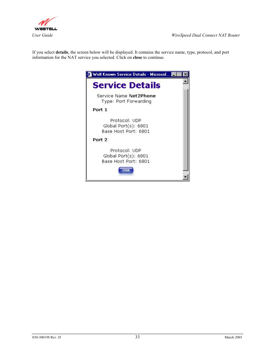 Westell Technologies Wirespeed 2100 User Manual | Page 35 / 118