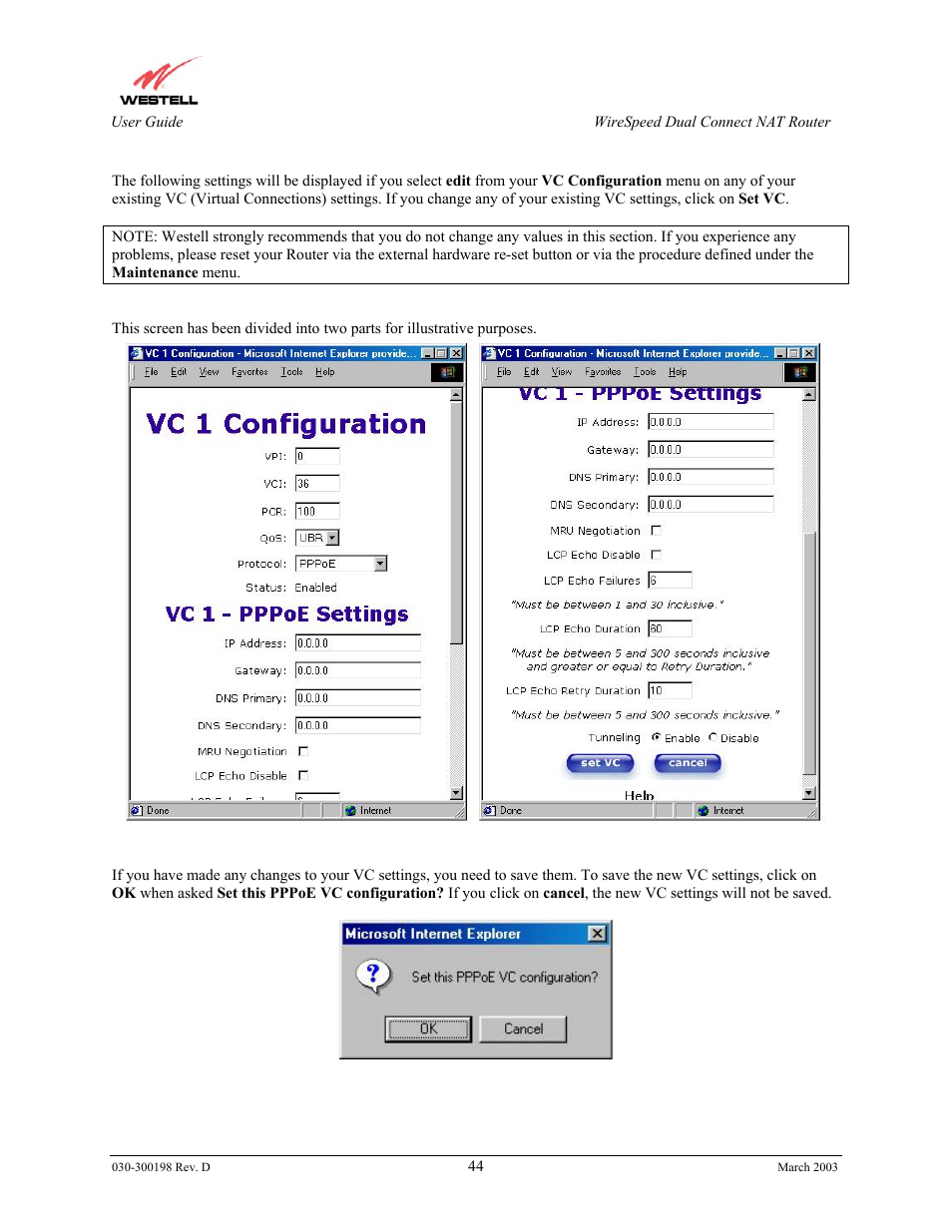 Westell Technologies Wirespeed 2100 User Manual | Page 46 / 118