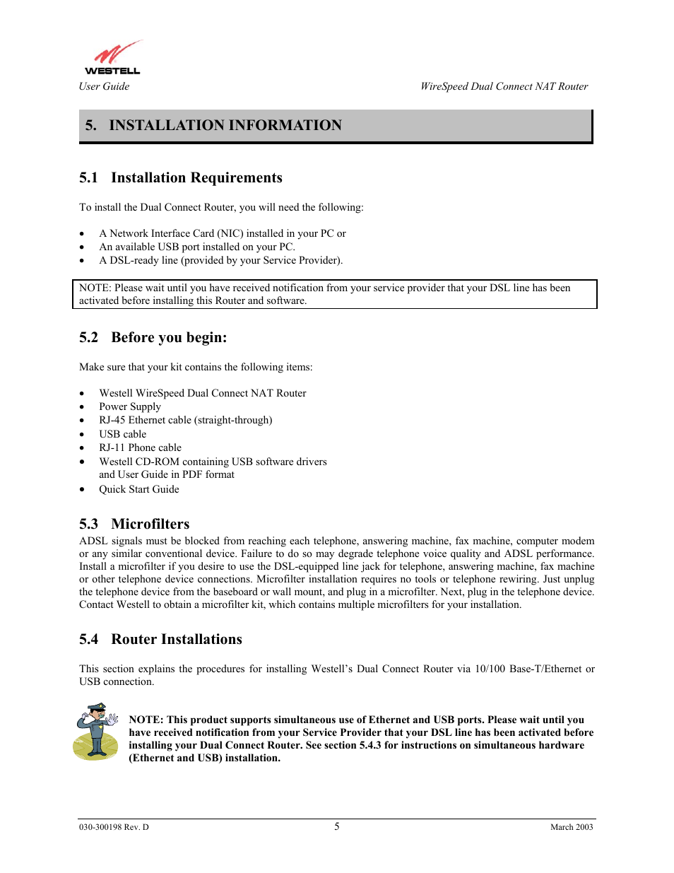 2 before you begin, 3 microfilters, 4 router installations | Westell Technologies Wirespeed 2100 User Manual | Page 7 / 118