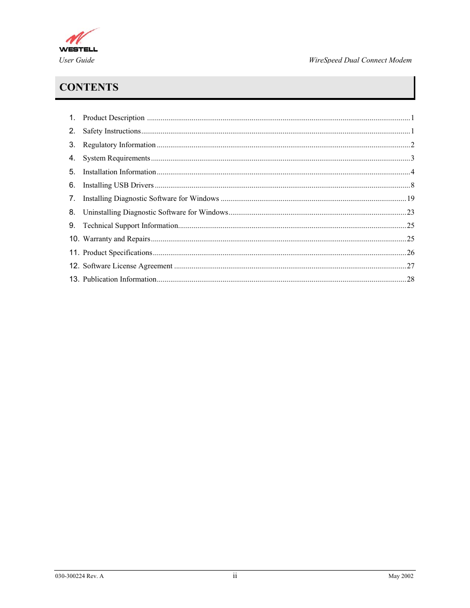 Westell Technologies 2110 User Manual | Page 2 / 30