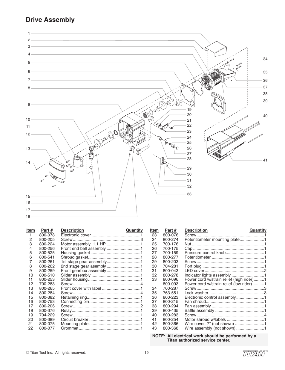 Drive assembly | Wagner SprayTech 840i User Manual | Page 19 / 24