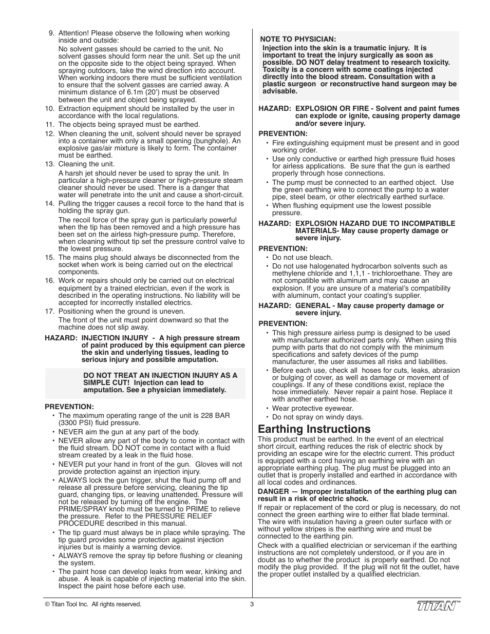 Earthing instructions | Wagner SprayTech 840i User Manual | Page 3 / 24