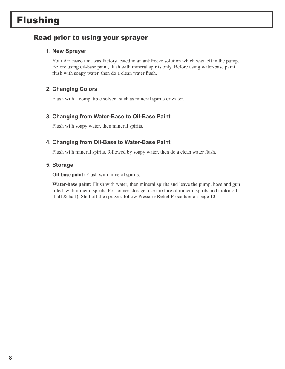 Flushing | Wagner SprayTech 3000 User Manual | Page 10 / 30
