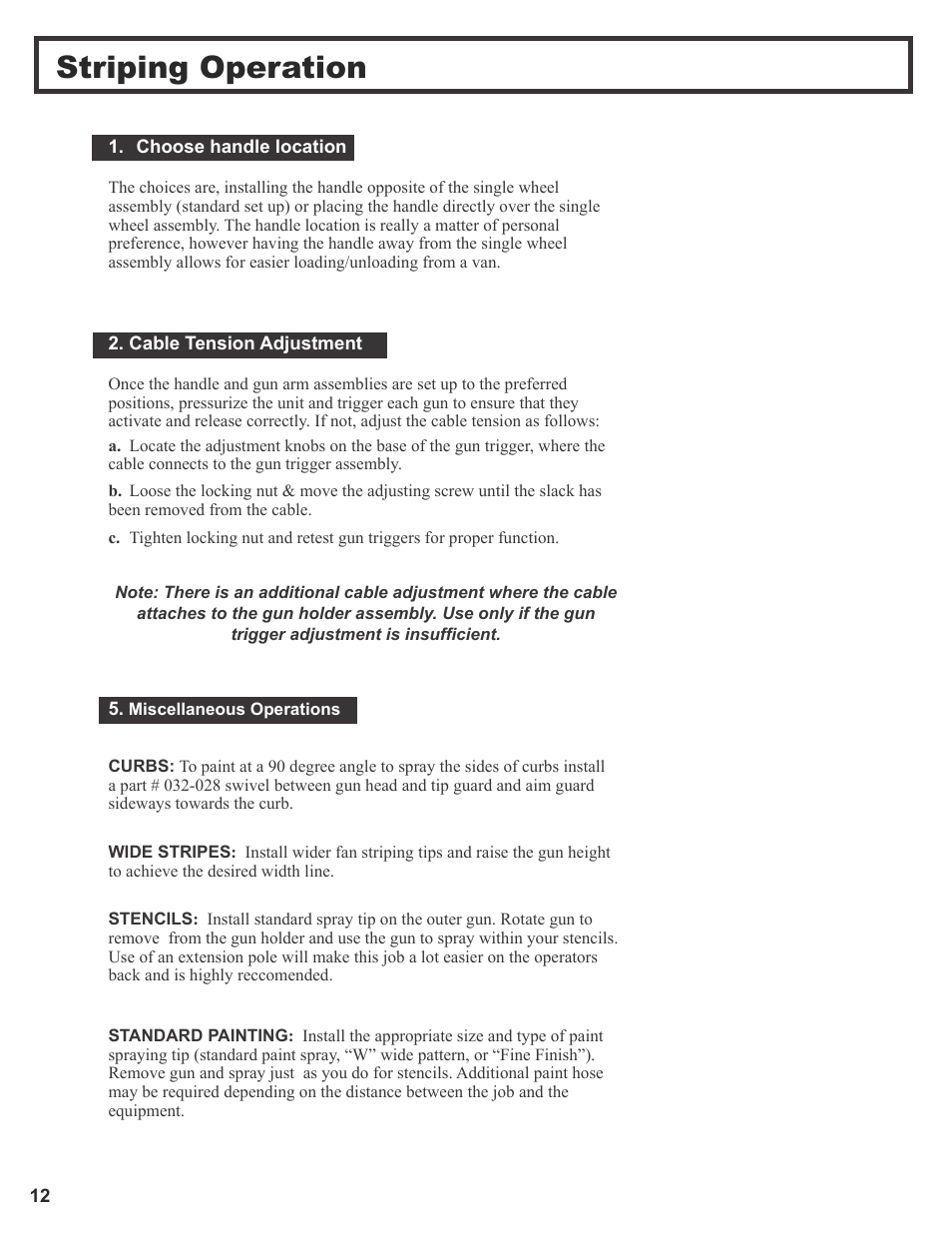 Striping operation | Wagner SprayTech 3000 User Manual | Page 14 / 30