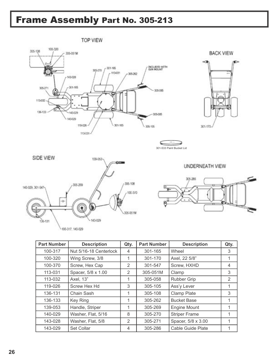 Frame assembly | Wagner SprayTech 3000 User Manual | Page 28 / 30