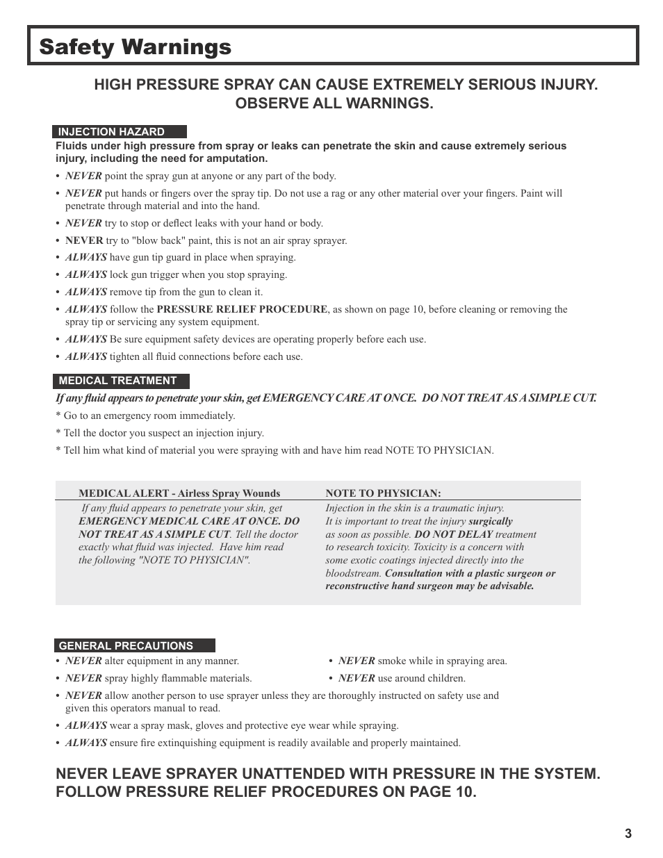 Safety warnings | Wagner SprayTech 3000 User Manual | Page 5 / 30