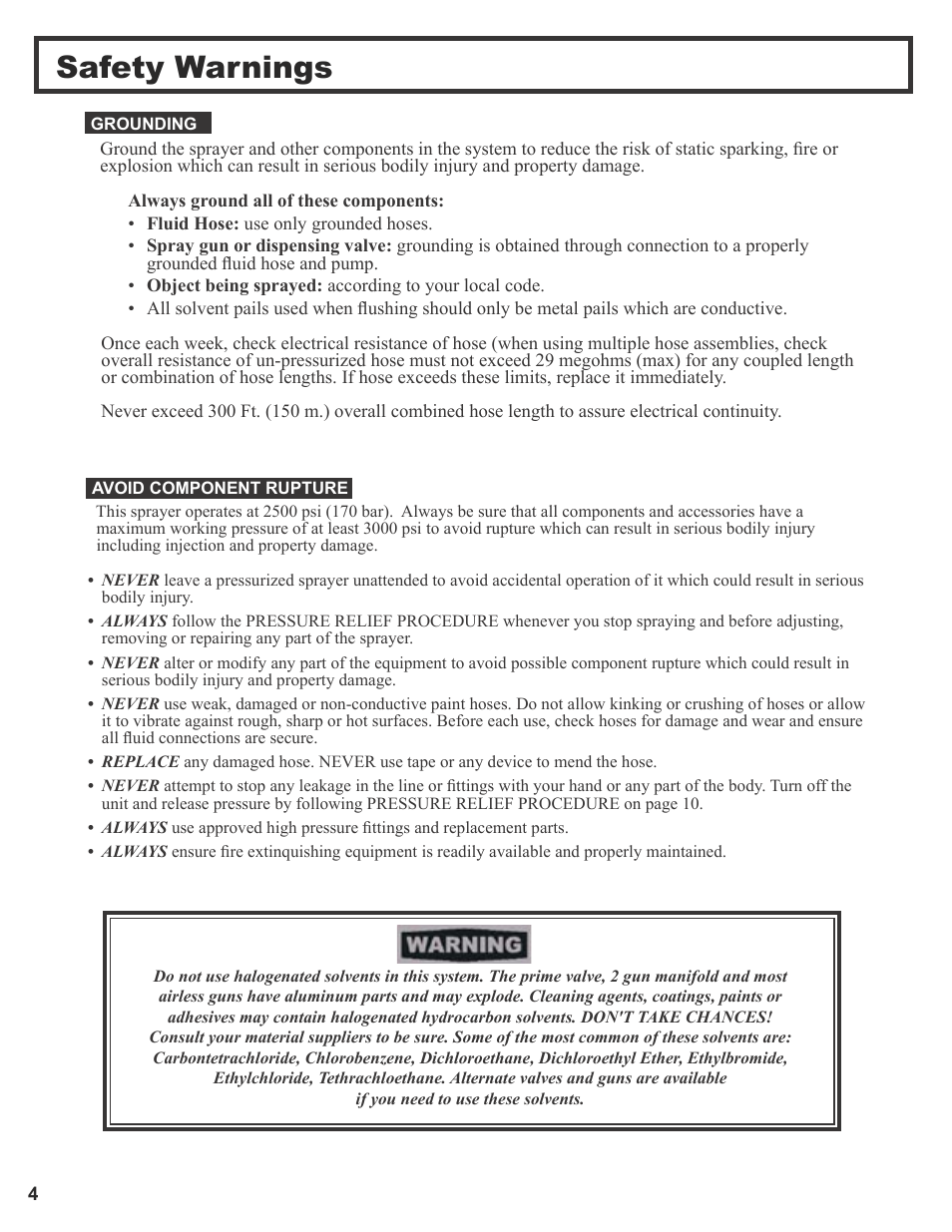 Safety warnings | Wagner SprayTech 3000 User Manual | Page 6 / 30