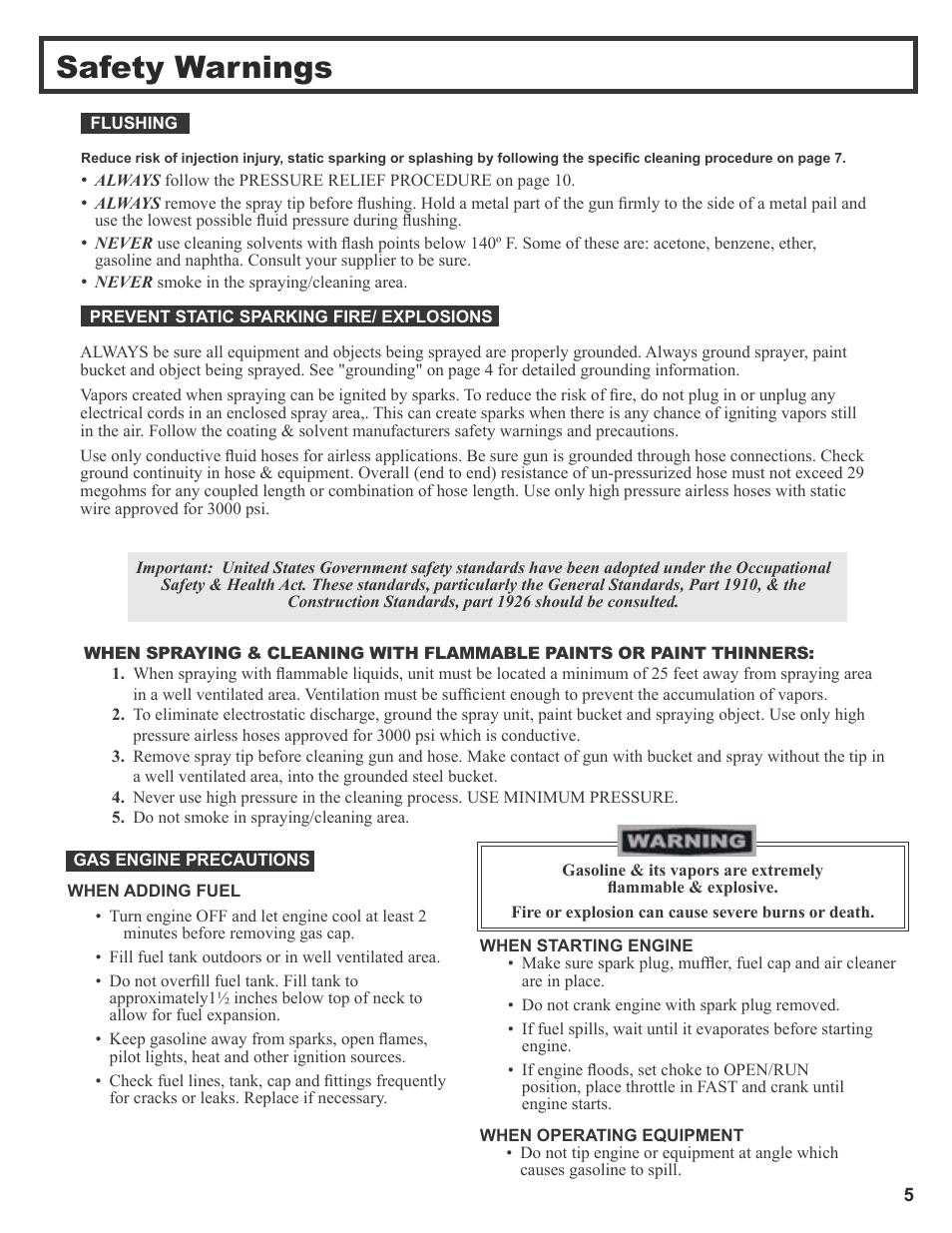 Safety warnings | Wagner SprayTech 3000 User Manual | Page 7 / 30