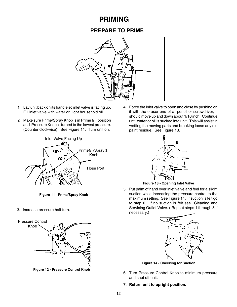 Priming, Preparing to prime, Prepare to prime | Wagner HIGH PERFORMANCE AIRLESS SPRAYER User Manual | Page 12 / 33