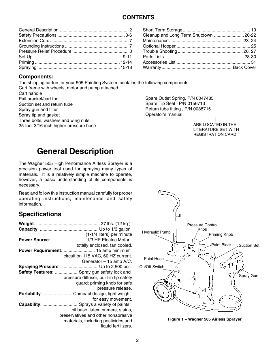 Wagner HIGH PERFORMANCE AIRLESS SPRAYER User Manual | Page 2 / 33