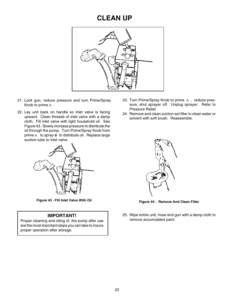 Clean up | Wagner HIGH PERFORMANCE AIRLESS SPRAYER User Manual | Page 22 / 33