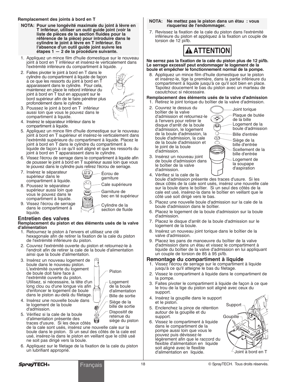 Attention, Français | Wagner SprayTech 0295001 User Manual | Page 18 / 40