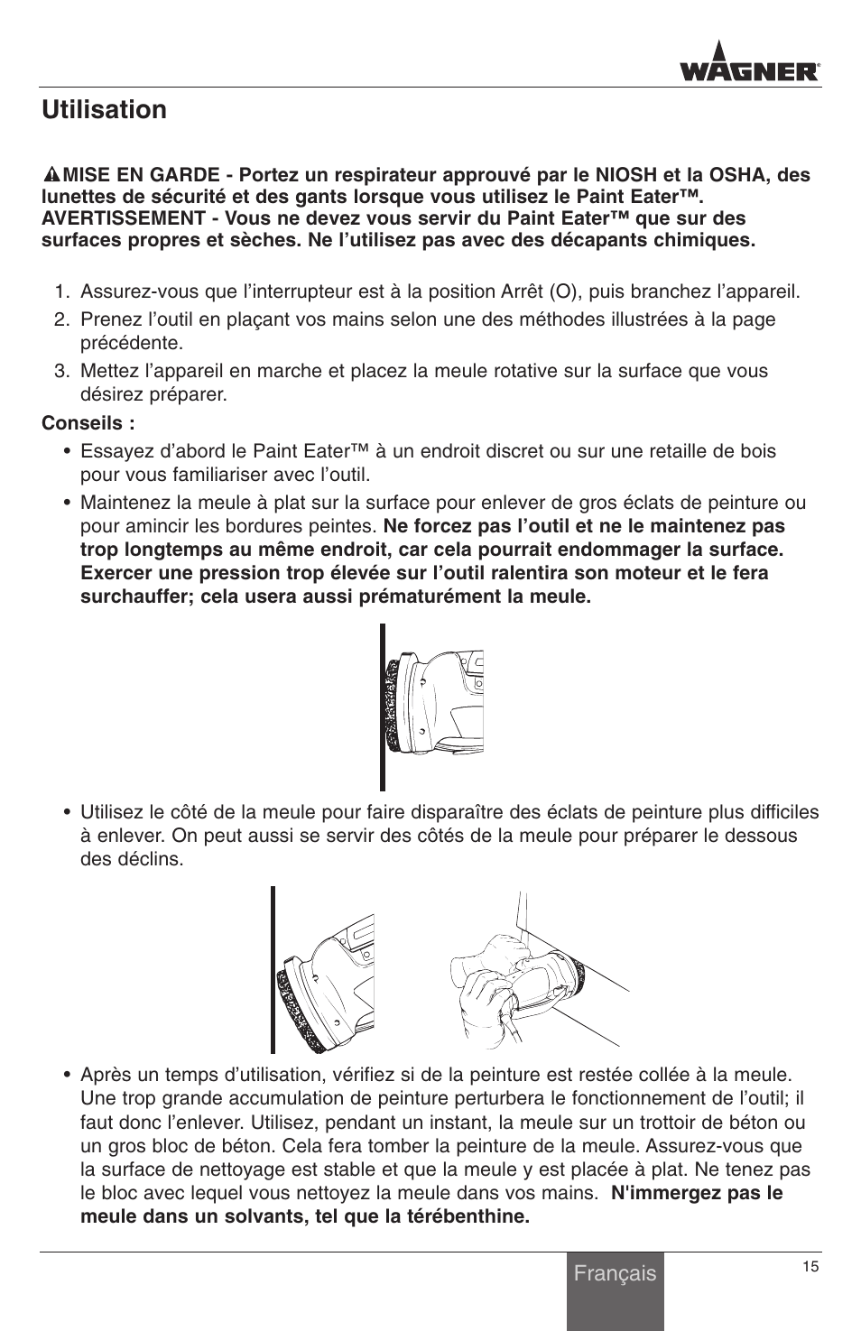 Utilisation | Wagner PaintEater User Manual | Page 15 / 24