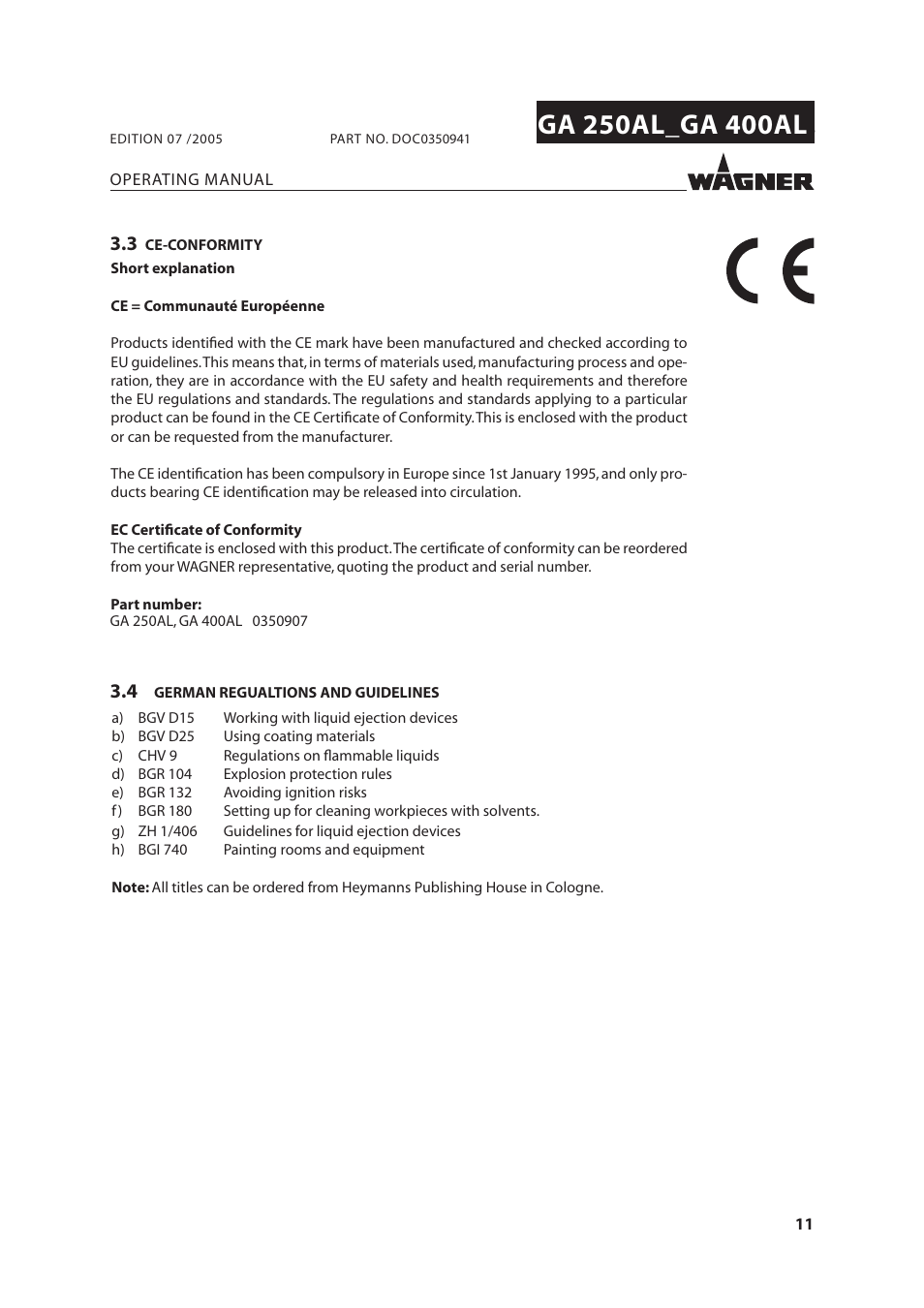 Wagner SprayTech GA 400AL User Manual | Page 11 / 40