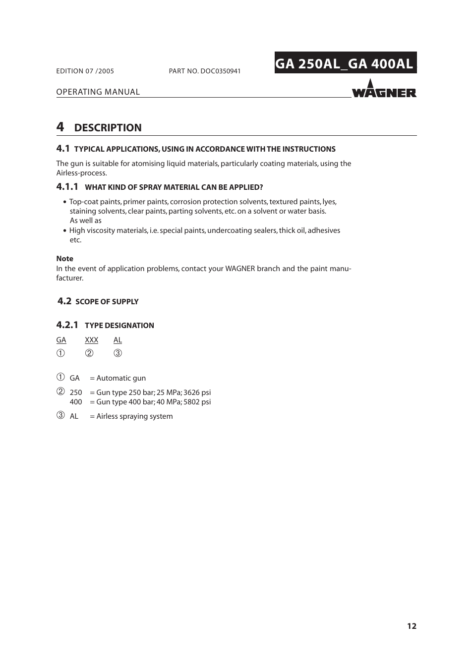 Wagner SprayTech GA 400AL User Manual | Page 12 / 40