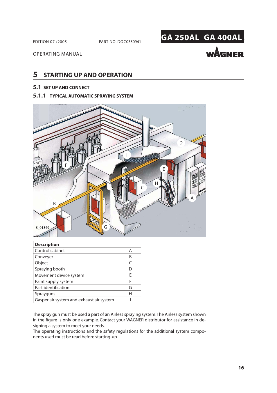 Starting up and operation | Wagner SprayTech GA 400AL User Manual | Page 16 / 40