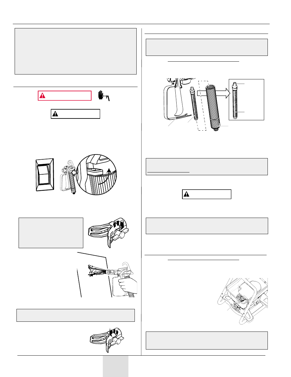 Olución de problemas de aplicación, Advertencia, Precaucion | Wagner paint sprayer User Manual | Page 32 / 44