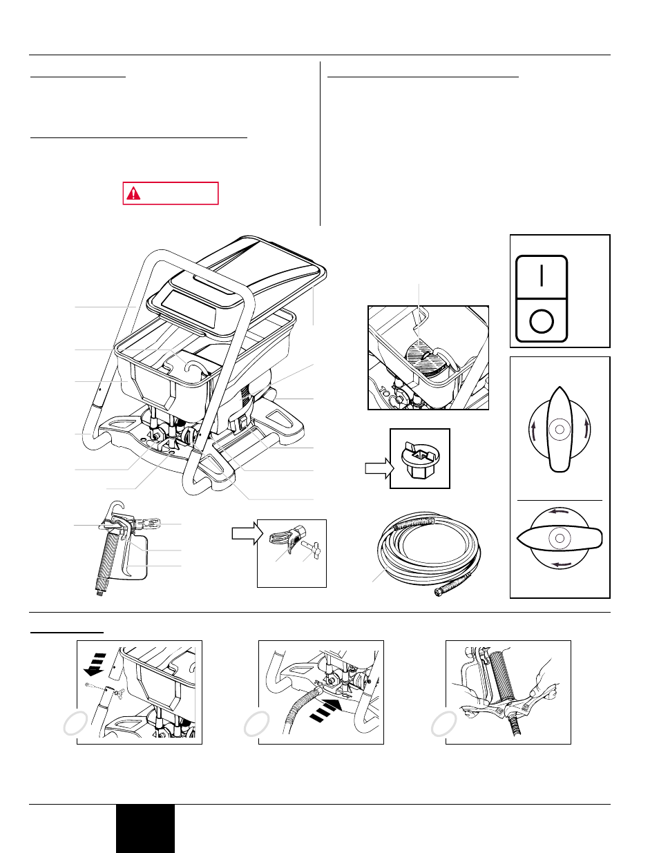 Omponents and, Ssembly, Warning | Wagner paint sprayer User Manual | Page 4 / 44