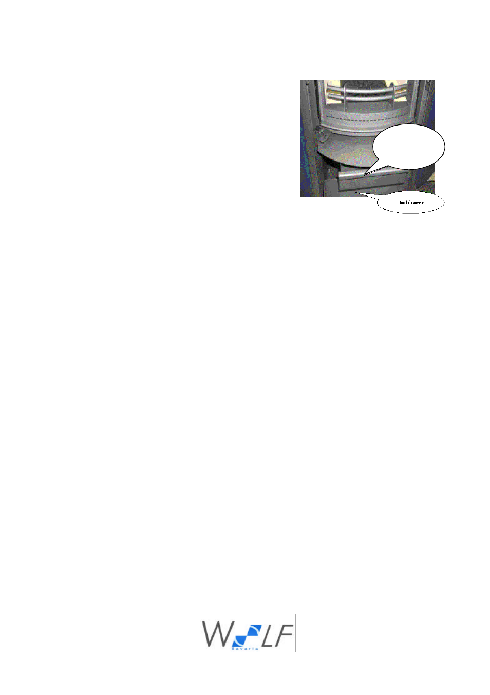 Heating operation, Ash drawer, 1 first use | 2 starting a fire | Wolf Appliance Company Elbrus User Manual | Page 22 / 28