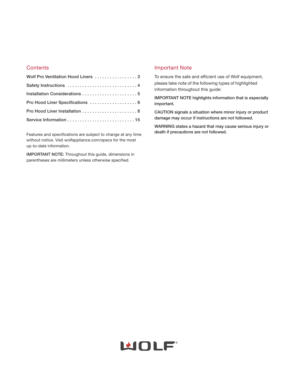 Wolf Appliance Company L342212 User Manual | Page 2 / 16